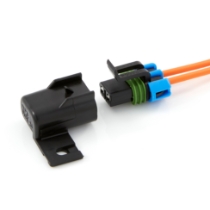 MINI Fuse Holder Assembly 46041, 12 Ga. Orange GXL Wire, Close Up