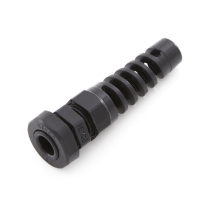 Heyco 3464 Pigtail Cordgrip .065" to .210", 1/4 Thread Size, Black