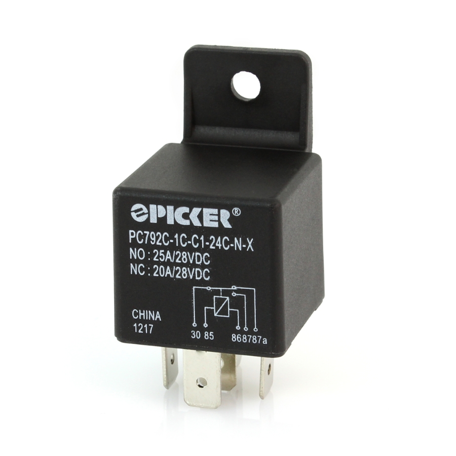 Picker PC792C-1C-C1-24C-N-X 25A Mini ISO Relay, 24VDC, SPDT, Ignition Protected