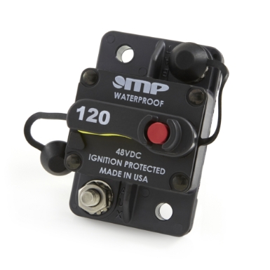 Mechanical Products 177-S8-125-2-R, Compact Surface Mount Circuit Breaker, Type III Push/Trip with Reset Guard, 1/4" Stud, 125A