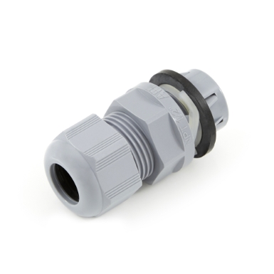 Thomas & Betts NPG-0502G Quick Connect Cable Gland, 1/2" Thread Size, Cable Range 10 to 14 mm, Nylon, Gray