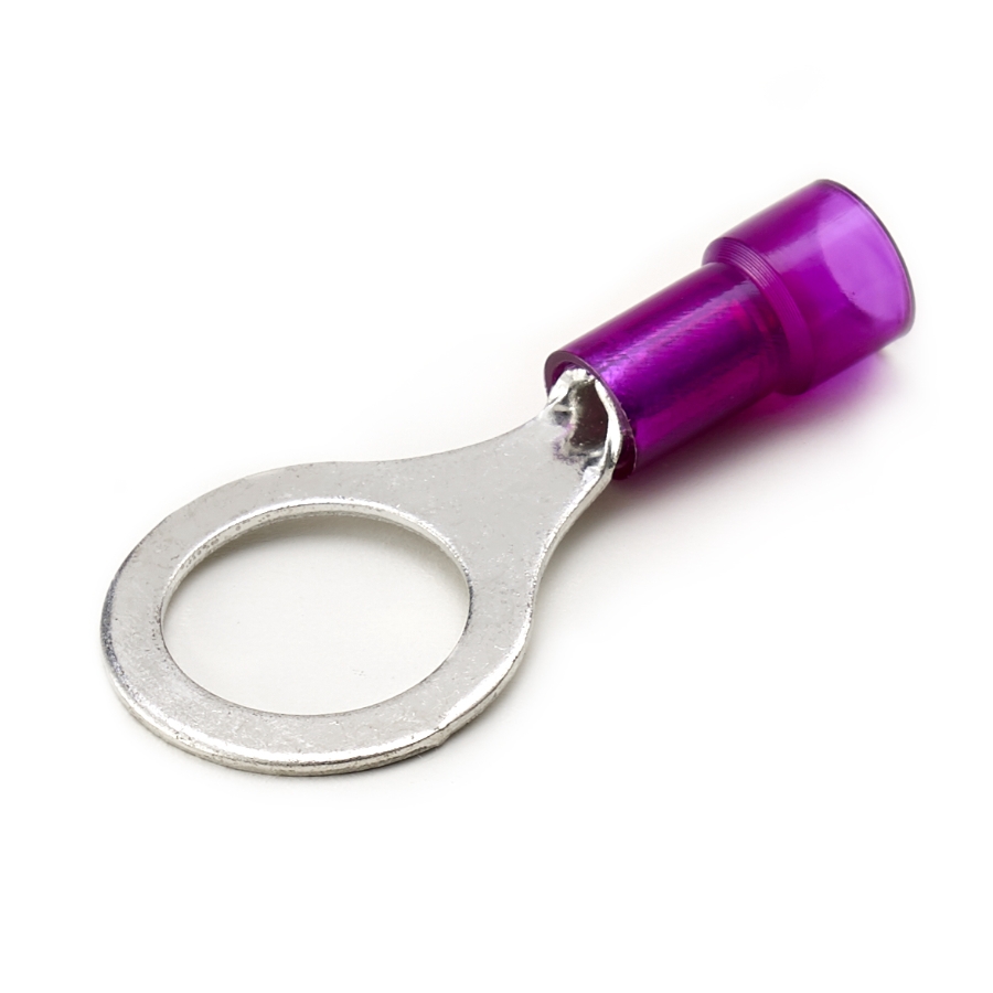 Ring Terminal, 2218 Ga., 3/8 Stud Size, Nylon Insulated Waytek