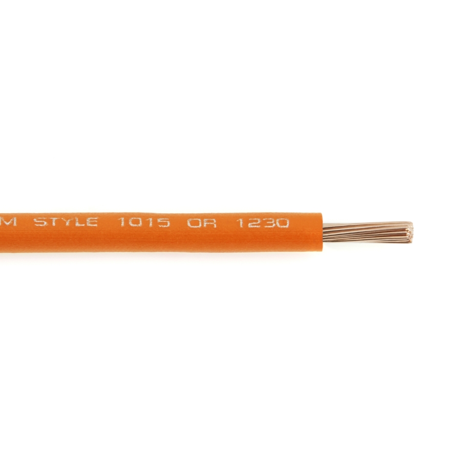 WR18-3 Hook-Up Wire, Bare Copper, UL 1015/1230/MTW/AWM, 18 Ga., Orange