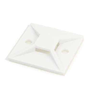 Cable Tie Mounting Base White 4-Way-Adhesive and # 8 Screw