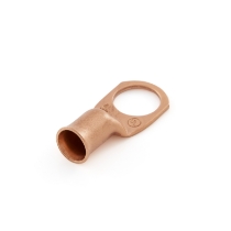 36066 Standard Copper Eyelet Battery Cable Lug, 4 Ga., 1/2" Stud, Unplated, Rotated View