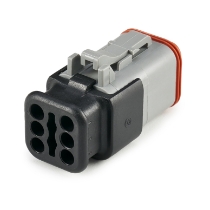 Amphenol Sine Systems AT06-6S-SR01GRY 6-Way AT Connector Plug with Strain Relief End cap, Gray
