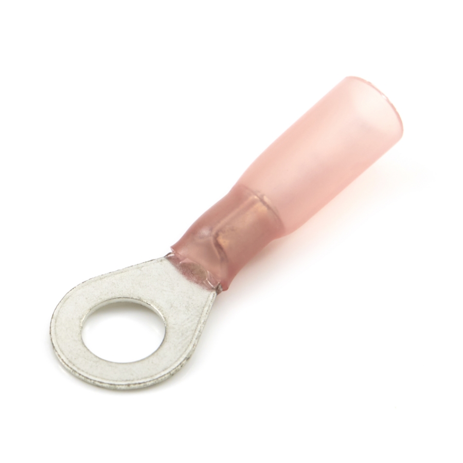 25-Pack 3M Heat Shrink Ring Terminals - 22-18 Gauge Marine Auto Wiring (1/4" Stud Hole)