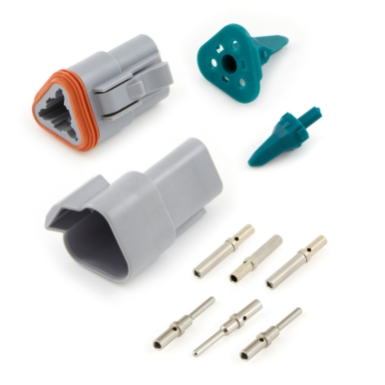 amphenol sine systems at3ps-ckit, 3-pin receptacle & plug , at contact kit