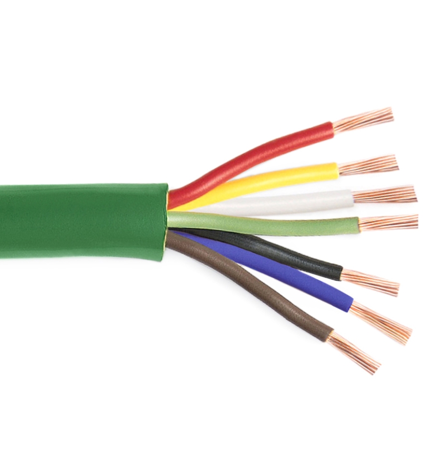 WT703 ABS Trailer Cable, Standard Green Jacket PVC, 12/4, 10/2 & 8/1 Gauge/conductors
