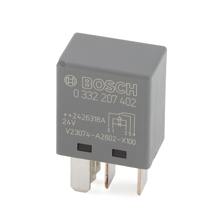 Bosch 0 332 207 402 441, Micro Relay with Diode, SPDT, NO 10A, NC 5A, 24VDC