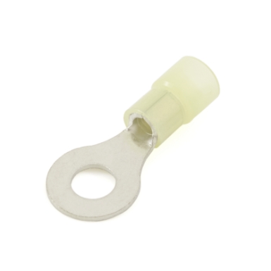 ring terminal, 12-10 ga., 1/4 stud size, nylon insulated