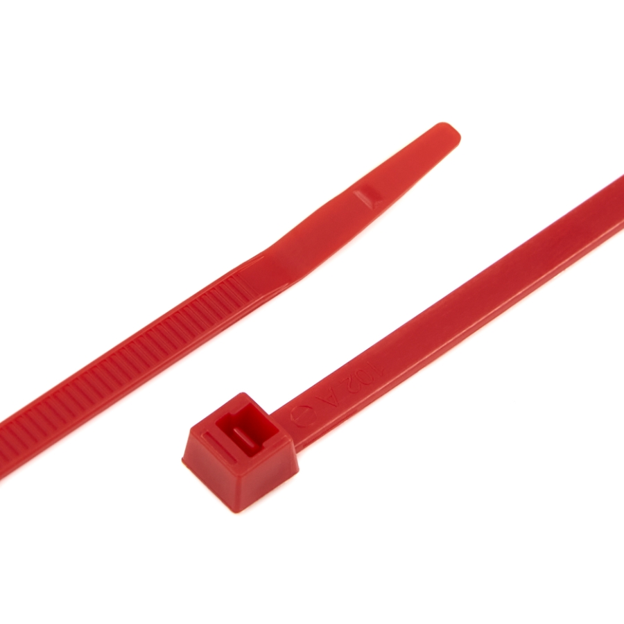 ACT AL-07-50-2-C Nylon Cable Tie, 7.56", 50 lbs, 100/Bag, Red