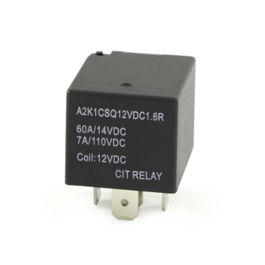 CIT Relay & Switch A2K1CSQ12VDC1.6R,  Mini ISO Relay SPDT, 60A, 12VDC (Max 110VDC) w/ Resistor