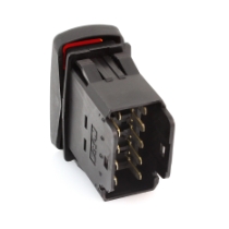 Eaton SVR Sealed Rocker Switch, 12A, 12VDC/24VDC, On-Off-On, DPDT, SD4MLLFGXXRXXXX