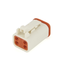 Amphenol Sine Systems AT06-4S-WHT 4-Way Connector Plug, Rotated Image