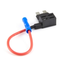 ATO / ATC Fuse Circuit Tap 46045, 16 Ga. Red Wire w/ Butt Connector, Rotated View