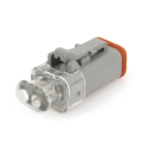 Amphenol Sine Systems AT06-2S-LED1201 AT Connector Plug, 2-Way, LED, 12VDC, Clear End cap