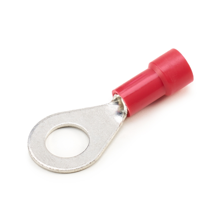 Ring Terminal, 22-18 Ga., 1/4 Stud Size, Vinyl Insulated