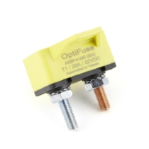 OptiFuse ACBP-H-20C Type I Short Stop Circuit Breaker, Right Angle Mount, Yellow, 20A