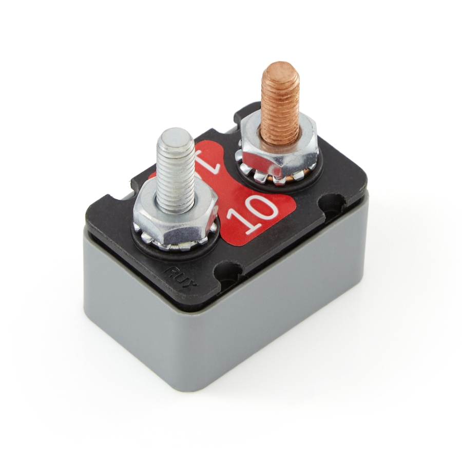 Eaton's Bussmann Series 121B10-00P-KA Shortstop Circuit Breaker, Type I Reset, 10A, 12VDC