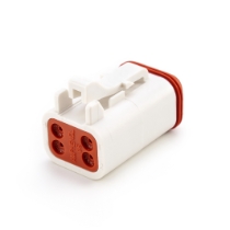 Amphenol Sine Systems AT06-4S-WHT 4-Way Connector Plug, DT06-4S Compatible, White