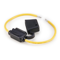 OptiFuse LPR-02B-16Y ATO/ATC In-Line Fuse Holder, 4 inch leads, Rotated View