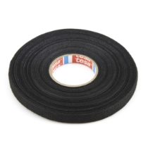 Tesa TS51618.3 PET Fleece NVH Wire Harness Tape, Black, 3/8" x 82'