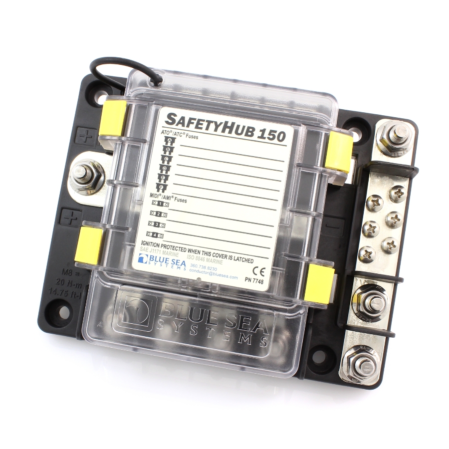 Blue Sea Systems 7748 SafetyHub 150 Fuse Block, 280A, 10 Circuits