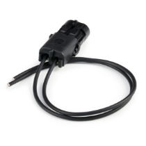 Aptiv 12010973 Male 2-Contact Shroud Half Weather-Pack Connector with 10" wire leads