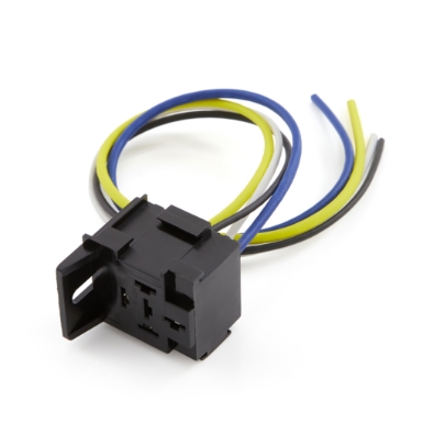 mini relay connector 75294, 4 pin, panel mount, with 12" wire leads