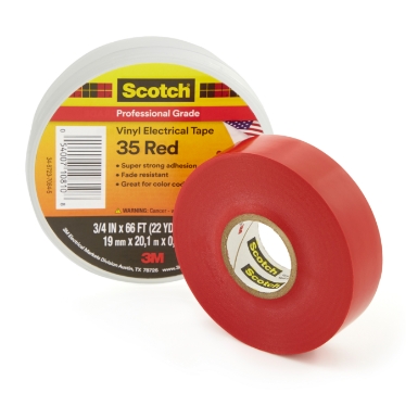 3m 35 vinyl electrical tape, red, 3/4 x 66'