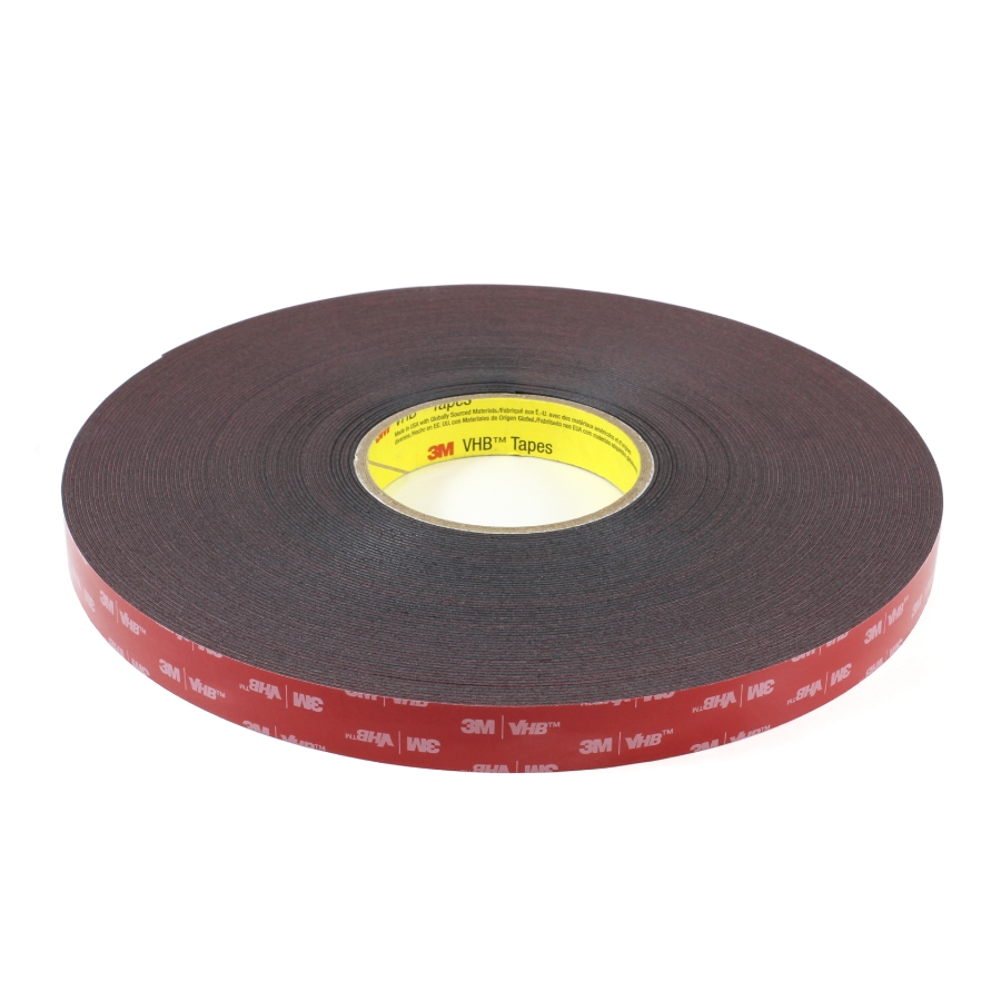 3M 7000028997 VHB™ Double-Sided Foam Tape, Black, 3/4" Wide, 108' Roll