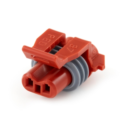 aptiv 12052643 metri-pack 150 series 2-way female connector, rotated view