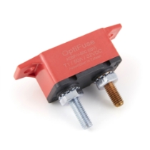 OptiFuse ACBP-V-50C Type I Short Stop Circuit Breaker, In-line Mount, Red, 50A