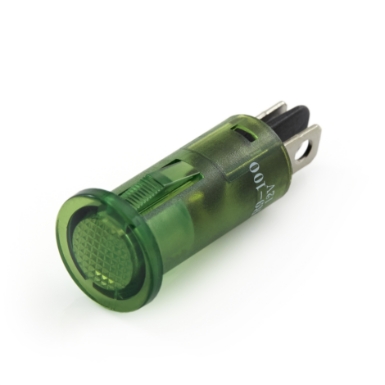 OptiFuse R9-100L-01-GREEN LED Snap-In Flush Panel Mount Indicator Light, 12VDC, Green