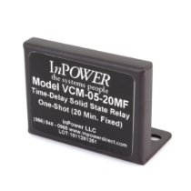 InPower VCM-05-20MF One-Shot Solid State Timer Relay, 12VDC/15A, 20 Minute Timer
