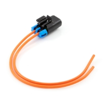 MINI Fuse Holder Assembly 46041, 12 Ga. Orange GXL Wire, Rotated View