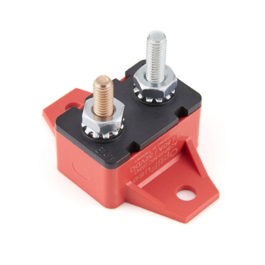 OptiFuse ACBP-H-50C Type I Short Stop Circuit Breaker, Right Angle Mount, Red, 50A