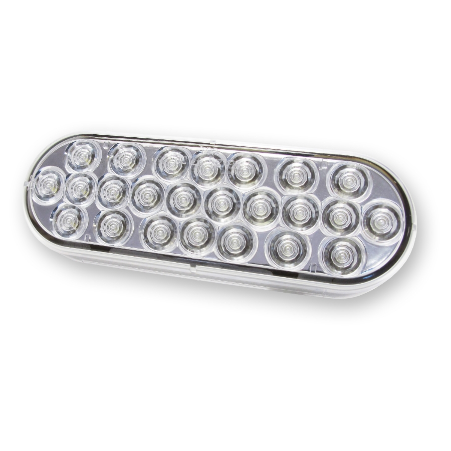 Oval LED White BackUp Light 47987, 24 LED Bulbs, 12V Waytek