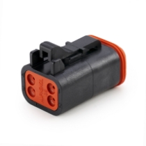 Amphenol Sine Systems AT06-4S-BLK 4-Way Connector Plug, DT06-4S-E004 Compatible, Black