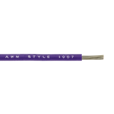 Unified Wire & Cable 22/1 UL1007 VIOLET WQT22-7 Hook-Up Wire, Tinned Copper, UL 1007/1569, 22 Ga., Violet