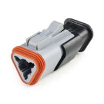 Amphenol Sine Systems AT06-3S-SR01GRY 3-Way AT Connector Plug with Strain Relief End cap