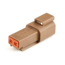 Amphenol Sine Systems AT04-2P-BRN 2-Way Connector Receptacle, Brown, Rotated View