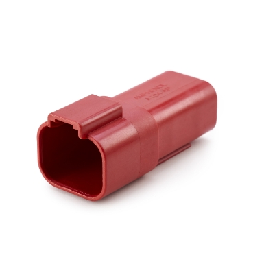 Amphenol Sine Systems AT04-4P-RED 4-Way Connector Receptacle, DT04-4P Compatible, Red