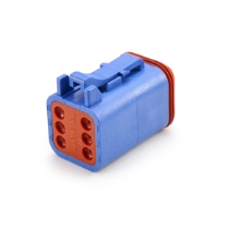 Amphenol Sine Systems AT06-6S-BLU 6-Way Connector Plug, DT06-6S Compatible, Blue