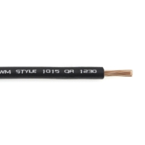 WR18-0 Hook-Up Wire, Bare Copper, UL 1015/1230/MTW/AWM, 18 Ga., Black