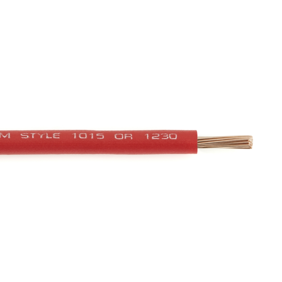 WR16-2 Hook-Up Wire, Bare Copper, UL 1015/1230/MTW/AWM, 16 Ga., Red