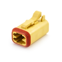 Amphenol Sine Systems AT06-4S-YEL 4-Way Connector Plug, DT06-4S Compatible, Yellow