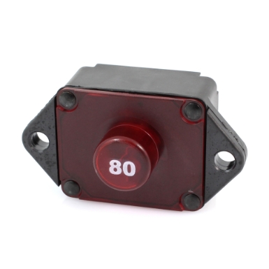Mechanical Products 19A-P10-R-080-02 Series 19 Circuit Breaker, 80A, 30VDC, Type I Auto Reset LED