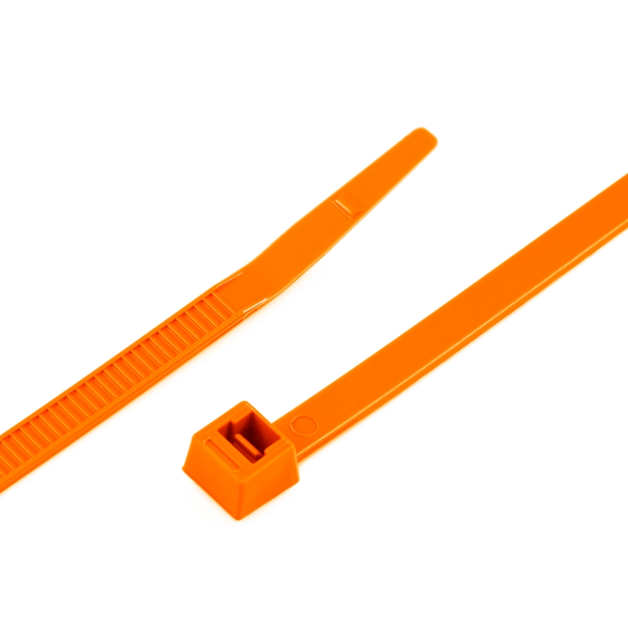 ACT AL-07-50-3-C Nylon Cable Tie, Zip Tie, 7.56 inch, 50 lbs, 100/Bag, Orange